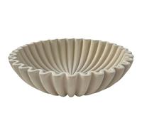 Large White Decorative Bowl - Modern nic Fluted Bowl for Home Decor - 2 Quart Capacity - Stylish Centerpiece for Dining & Living Room - Versatile Decorative Accent