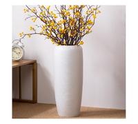 Large White Farmhouse Decor Tall Standing Vase for Living Room Floor with Dried Flower Arrangement 60cm