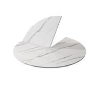 Large White Foldable Round Table Top - 200cm/78.7in, Space-Saving Design, Four-Fold Extender(White,150cm/59.1in)