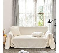 Large White Full Cove Sofa Cover 3 Seater Soft & Warm Couch Protector Corner Sofa Slipcover (200 x 300 cm) Perfect for Living Room Decor