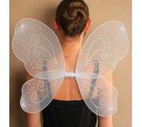 Large White Glitter Fairy Wings Angel Girls Ladies Fancy Dress55 x 42 cmWhite