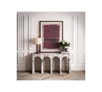 Large White Marble Effect Console Table - Archie