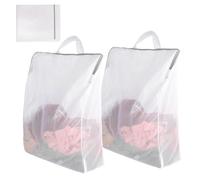 Large White Net Laundry Bags with Zip - 2 pcs 40*50*10cm Coarse Net Washing Bags with 1 pcs 25*30 Fine Mesh Protective Washing Bags, Mesh Laundry Bags Delicates, Socks, Clothes, Home Dorm Hotel Travel
