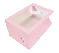 Large White Open Window Paper Bags - Eco-Friendly Cardboard Party Favor Bags for Christmas Birthdays - 35x25x18cm for Candies, Aromatherapy, Jewelry (Roseate)