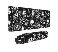 Large White Punk Skull Print Mouse Pad Office Desk Mat Keyboard pad for Gaming Office & Home,30 x 80 cm.