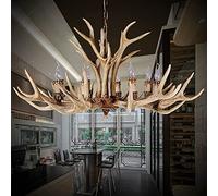 Large White Resin Antler Chandelier 10 Farmhouse Rustic Deer Horn Pendant Candle Style Dining Room Hanging Ceiling Light