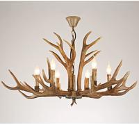 Large White Resin Antler Chandelier 10 Farmhouse Rustic Deer Horn Pendant Candle Style Dining Room Hanging Ceiling Light