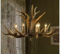 Large White Resin Antler Chandelier 10 Farmhouse Rustic Deer Horn Pendant Candle Style Dining Room Hanging Ceiling Light