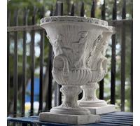 Large White Stone Cast Normandy Urn