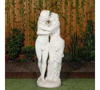 Large White Stone Kissing Lovers Statue