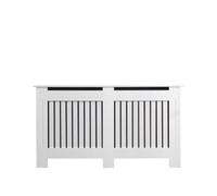Large White Vertical Slat Wooden Radiator Cover 152X19X82Cm