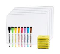 Large Whiteboard with Grey Edging 5 Pack - A3 Whiteboard with White Board Pens & Erasers, Smooth Writing & Easy to Wipe, Suitable for Kids, Students, Writing, Drawing, Home, Office, School, Classroom