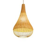 Large Wicker Pendant Light,Long Style Cage Modern Boho Home Wicker Fixture Handmade Woven Pendant Lighting for Kitchen Island Farmhouse Dining Rooms 1-Pack