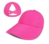 Large Wide Brim Criss Cross Ponytail Baseball Sun Hats for Women Mesh Summer Beach Cap for Outdoor Sports Travel, Criss Cross Ponytail-hot Pink, One Size