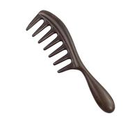 Large Wide Tooth Comb - Natural Black Sandalwood Anti Static Detangling Handmade Big Tooth Comb for Thick Curls and Straight Hair