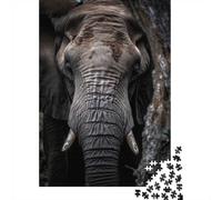 Large Wild Elephant Adult Jigsaw Puzzle, 1000 Pieces, 70x50cm/1000pcs; for Progress Whenever Time Allows; White Card with A Low-dust Finish