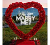 Large Will You Marry Me? Neon Sign Custom Wedding Neon Sign for Marriage Proposal Home Wall Decor Wedding Party w edding Backdrop Decor Personalized Gift Neon Lights Event Decorate. Size