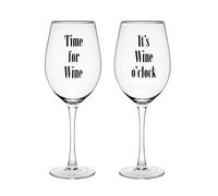 Large Wine Glasses, Verity Time for Wine, Set of Two