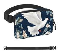Large Winged White Dove-1755 Unisex Style Fanny Pack: Fashion Waist Packs, Crossbody Bags Sport Slim Fashionable for Jogging Hiking Hiker Woman Man, Multicolor, 1.5x9.0x5.9in/4x23x15cm