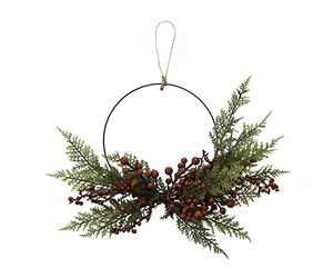 Large Winter Berries Foliage Christmas Hoop Wreath 45cm