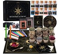 Large Witchcraft Altar Starter Kit - 65 PCS Wiccan Supplies and Tools - Witch Set for Beginners - Spell Kit