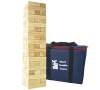 Large Wobble Tower Game Wooden Tower Game Made of Pine Stacking Tower 60 Building Blocks with Carry Bag Giant Tumble Tower Pine Wooden Outdoor Games