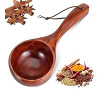 Large Wood Scoop Bath Salt Scoop, 8 Inch Wooden Kitchen Scoops with Hanging Rope Multipurpose Wood Serving Soup for Cooking Stirring, Bath Salt, Round Spoon for Jars and Containers Flour