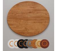 Large Wooden 90cm 35in Rotating Dining Table Tray Sturdy & Kitchen Serving Platter in Golden Oak Finish Perfect for Family Meals & Gatherings.