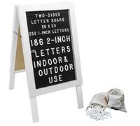 Large Wooden A-Frame Sidewalk Sign 36x20 Felt Letter Board w/Changeable Letters - EGP-HD-0084 (White)