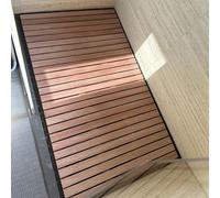 Large Wooden Bath Mat, Non-Slip Shower Floor Decor, Waterproof Bathroom Rug for Kitchen, Outdoor Shower, Pool, RV - Size: 80 x 50 cm