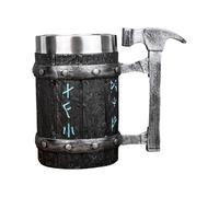 Large Wooden Beer Mug，Vintage Viking Cup，Rustic Cool Wood Stein Tankard Handmade Unique Coffee Mugs for Bar Restaurant Home Decor