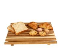 Large Wooden Bread Boards Wooden for Kitchen Baking Acacia Wood with Non Slip Base, Spacious for Dough Bagel Loaf Slicing Kneading Toast Meat Snack Display, Natural