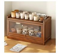 Large Wooden Bread Storage Bin with Door 80cm Farmhouse Kitchen Countertop Stylish Rustic Bread Box for Easy Access and Freshness Perfect for Home Baking