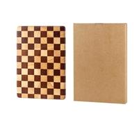 Large Wooden Butcher Block 41x28cm Thick Large Wooden Butcher(L) | Bold checkerboard pattern, modern kitchen decor, sturdy rubberwood, 41.3x27.8x2.8cm, stylish statement piece