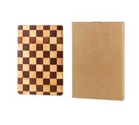 Large Wooden Butcher Block 41x28cm Thick Large Wooden Butcher(M) | Bold checkerboard pattern, modern kitchen decor, sturdy rubberwood, 41.3x27.8x2.8cm, stylish statement piece