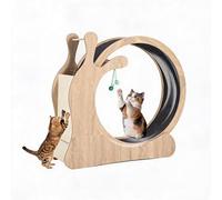 Large Wooden Cat Exercise Wheel for Indoor Cats Quiet 85cm Treadmill with Sturdy Non-Slip Base Play Balls &Sisal Scratching Pad Easy Assembly Oak Ideal for Big Cats