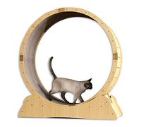 Large Wooden Cat Exercise Wheel, Indoor Cat Treadmill with Replaceable Track, Secure Pet Fitness Equipment for Cats, Promotes Healthy Activity and Play.