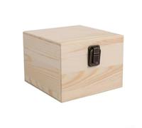 Large Wooden Chest 24.5cm Flip-Top Keepsake Holder(19.5 * 19.5 * 10CM)