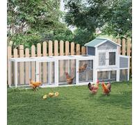 Large Wooden Chicken Coop and Run, 3.1m Outdoor Hen House for 3-5 Hens | Poultry Cage with Nesting Box, Asphalt Roof & Easy-Clean Sliding Tray | Ideal Duck House or Rabbit Hutch
