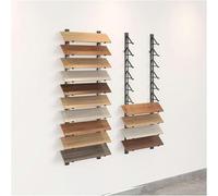 Large Wooden Display Shelf for Samples Skateboard Rack Floor Tile Showcase Wall-Mounted Commercial Display Shelf (Black 140 x 10 cm) - Perfect for Retail and Home Use