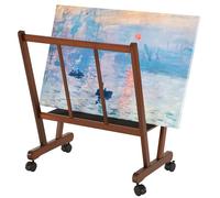 Large Wooden Drying & Display Rack for Canvas Prints Posters, Art Organizer with Casters for Shows Studios Galleries