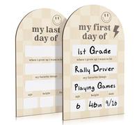 Large Wooden First & Last Day of School Board - Dry - Erase Photo Prop for Kindergarten, Modern Design for Lasting Back - to - School Memories（boy）