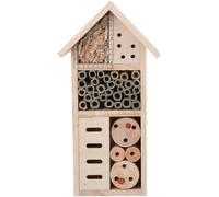 Large Wooden Insect Hotel for Garden, Eco Friendly Bug House with Metal Roof, Natural Wood Bee Butterfly Ladybird Habitat, Kid Friendly Hanging Nest Box