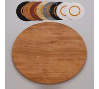 Large Wooden Lazy Susan - 80/90/100cm Rotating Serving Tray for Dining Table Silent Turntable Kitchen Service Plate Solid Oak (70cm/28in)