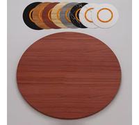 Large Wooden Lazy Susan 80/90/100cm - Rotating Serving Tray for Dining Table Silent Turntable Kitchen Service Platter Teak Finish 60cm/24in Option Available