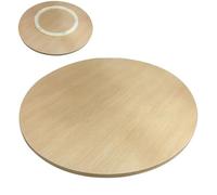 Large Wooden Lazy Susan Turntable - 27" Round Serving Plate for Dining Table, 360° Rotating Tray, Ideal for Home Kitchen, Original Wood Finish