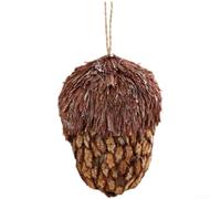 Large Wooden Pinecone Ornaments for Christmas Tree | Decorations, Rustic Foam for acorn Pendant with Natural Finish for Festive Holiday Scene Arrangements and Home Decor,(D)