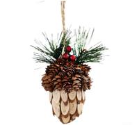 Large Wooden Pinecone Ornaments | Rustic Foam Christmas Tree | Decorations | Festive Holiday Scene Accent for Home Party Display(B)