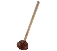 Large Wooden Plunger with Long Handle & Strong Thick Rubber Plug