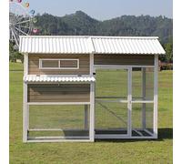 Large Wooden Rabbit Hutch, Bunny Hutch with Removable Tray, Durable Rabbit Cage for Small Animal Guinea Pig Hamster Chicken